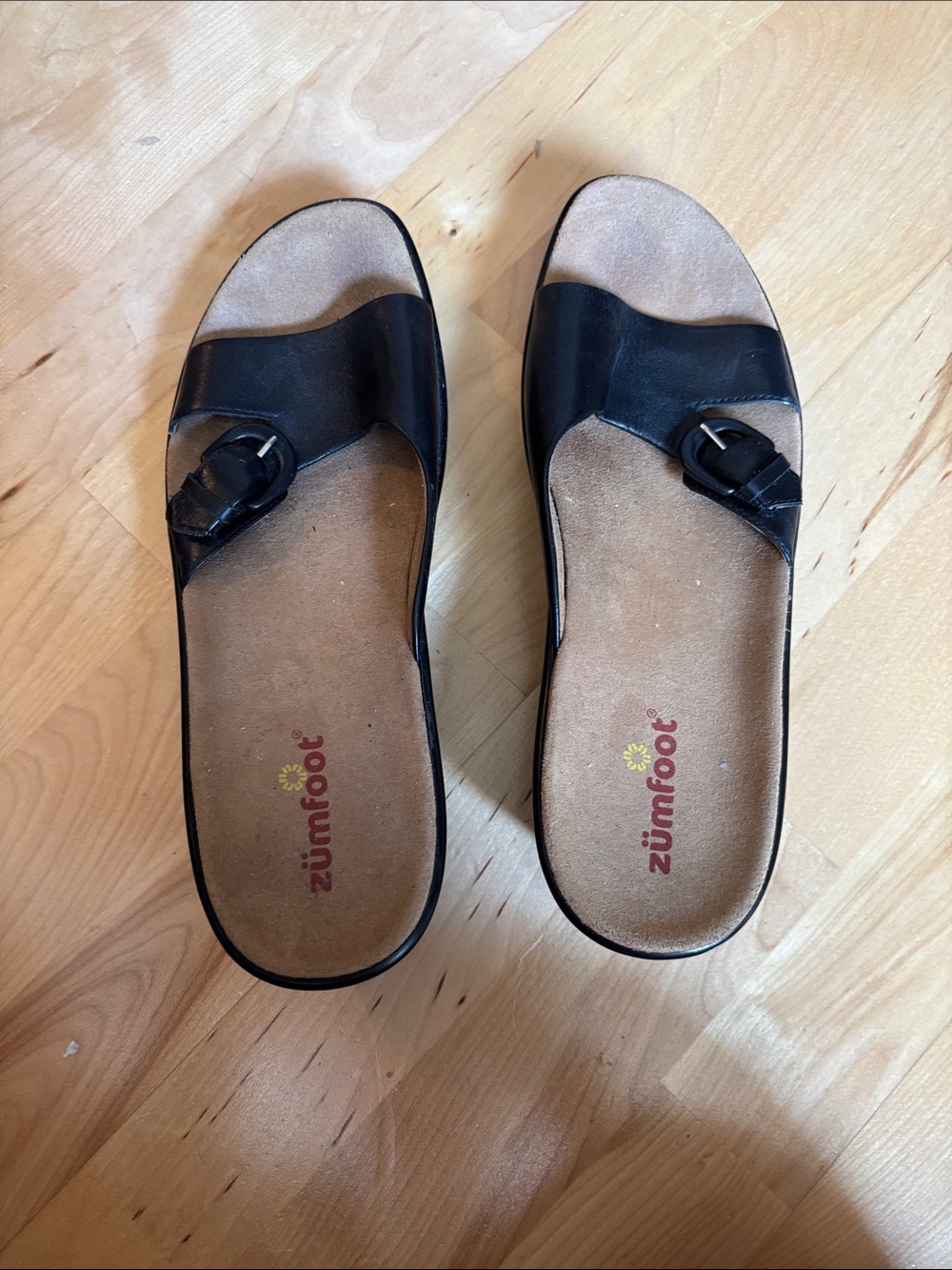 Zümfoot Black Slide Sandals with Buckle